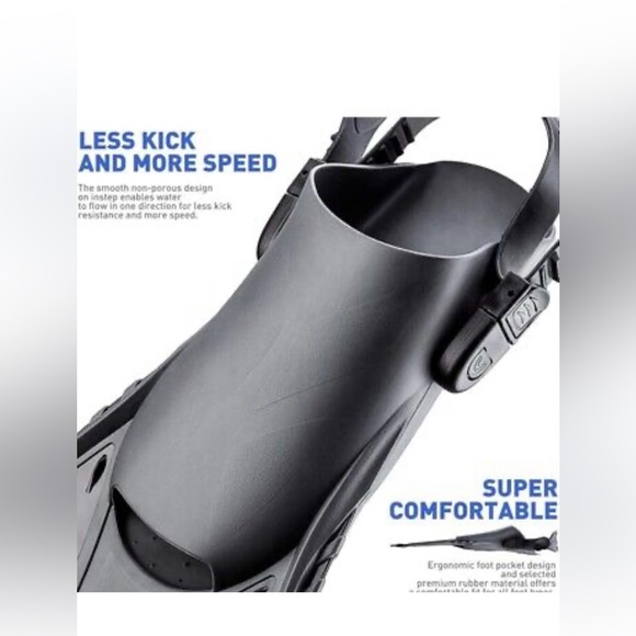 CAPAS Snorkel Fins Swim Fins Travel Short Adjustable for Snorkeling Size ML/XL - Picture 4 of 9